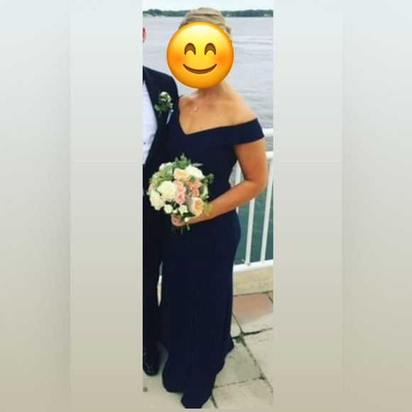 Essy Collection Vivian Diamond Midnight Blue Gown - Picture 2 of 7